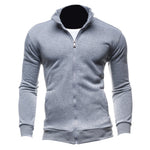 Autumn Cardigan Solid Plain Men Hoodies Basic Style