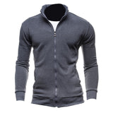 Autumn Cardigan Solid Plain Men Hoodies Basic Style