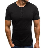 Fashion Casual T-Shirts Men Basic Color Short