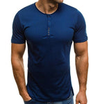 Fashion Casual T-Shirts Men Basic Color Short