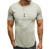 Fashion Casual T-Shirts Men Basic Color Short