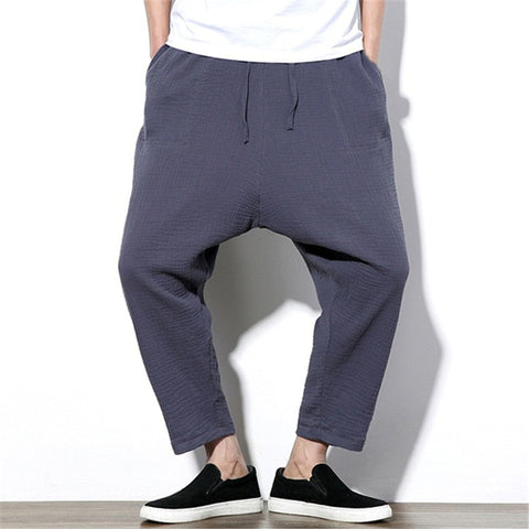 Summer Men Cross-pants Wide Legs Pants