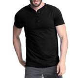 2019 Men's T-shirt Henley Shirts