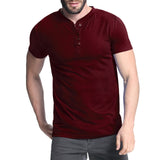 2019 Men's T-shirt Henley Shirts